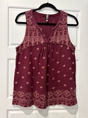Denver Hayes Maroon Printed Tank Top
